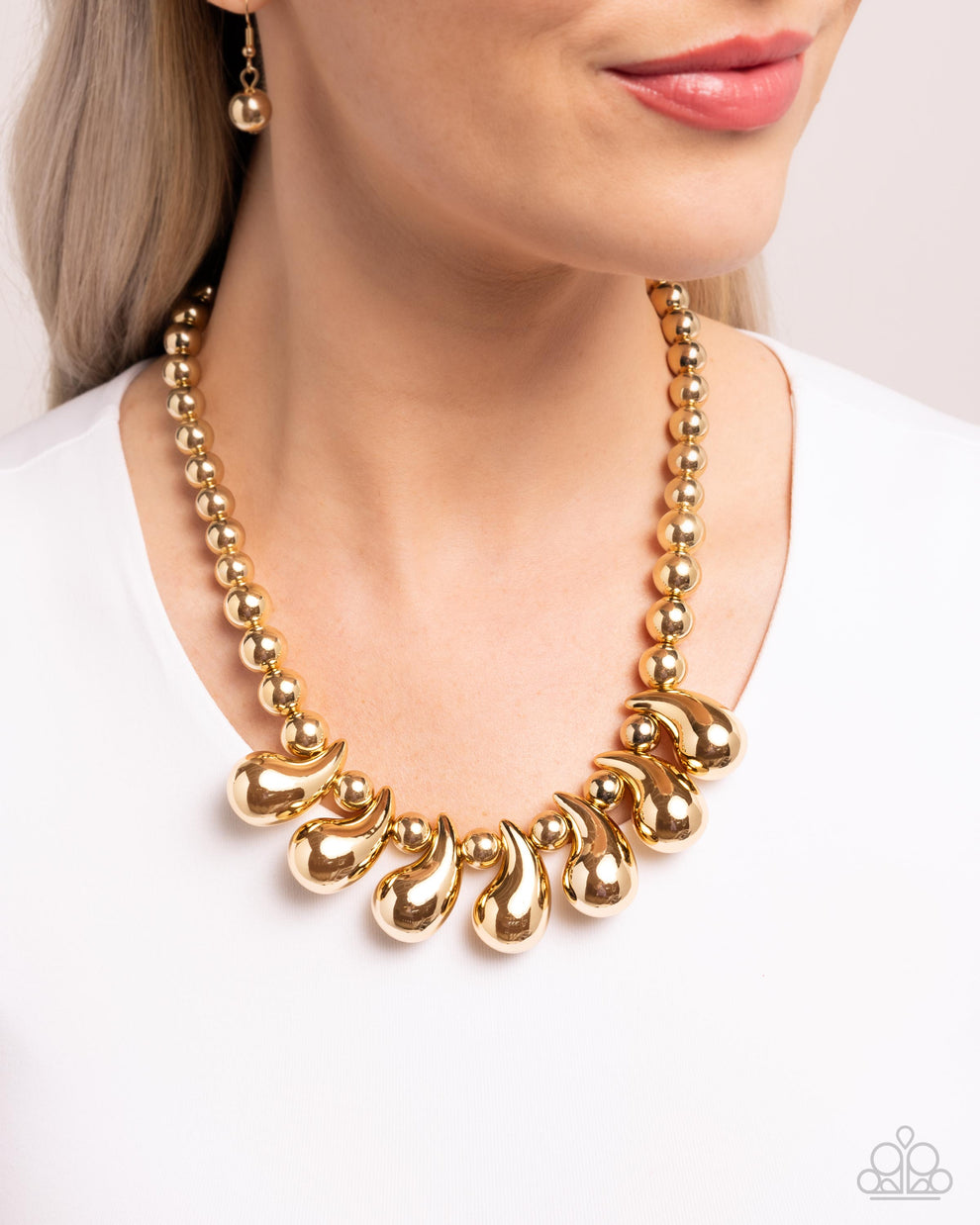 Raindrop Rebel - Gold Necklace