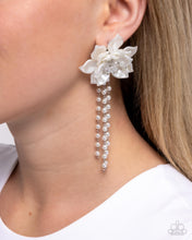 Load image into Gallery viewer, Lotus Length - Post Earrings - White
