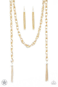 Paparazzi Necklace Blockbuster - SCARFed for Attention - Gold