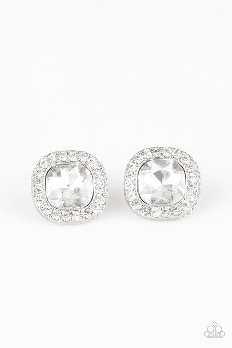Bling Tastic! - White - Paparazzi Earring Image
