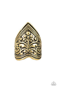 Fall Into VINE - Brass - Paparazzi Ring Image