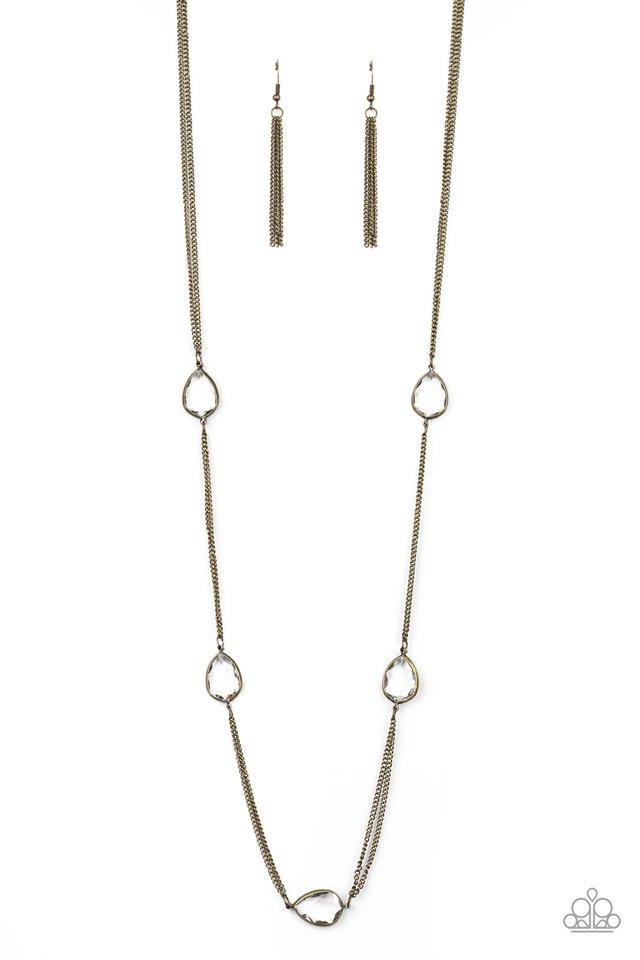 Teardrop Timelessness - Brass - Paparazzi Necklace Image
