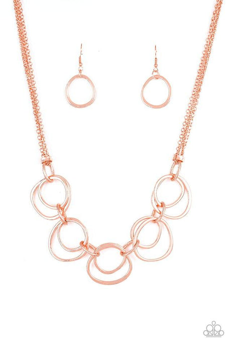 Asymmetrical Adornment - Copper - Paparazzi Necklace Image