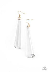 Break The Ice - Gold - Paparazzi Earring Image
