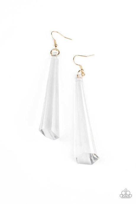 Break The Ice - Gold - Paparazzi Earring Image