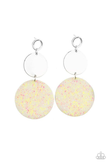 Beach Day Glow - Yellow - Paparazzi Earring Image