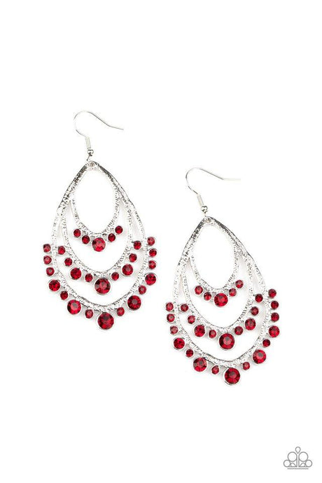 Break Out In TIERS - Red - Paparazzi Earrings Image