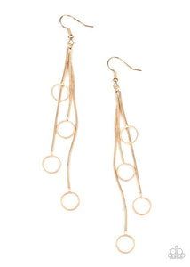 Full Swing Shimmer - Gold - Paparazzi Earring Image