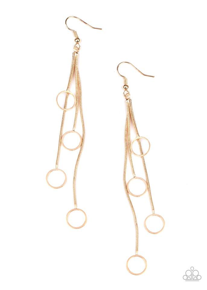 Full Swing Shimmer - Gold - Paparazzi Earring Image