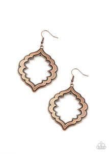 Taj Mahal Majesty - Copper - Paparazzi Earring Image