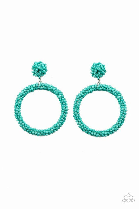 Be All You Can BEAD - Blue - Paparazzi Earring Image