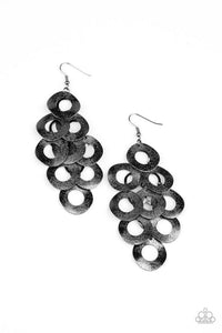 Scattered Shimmer - Black - Paparazzi Earring Image
