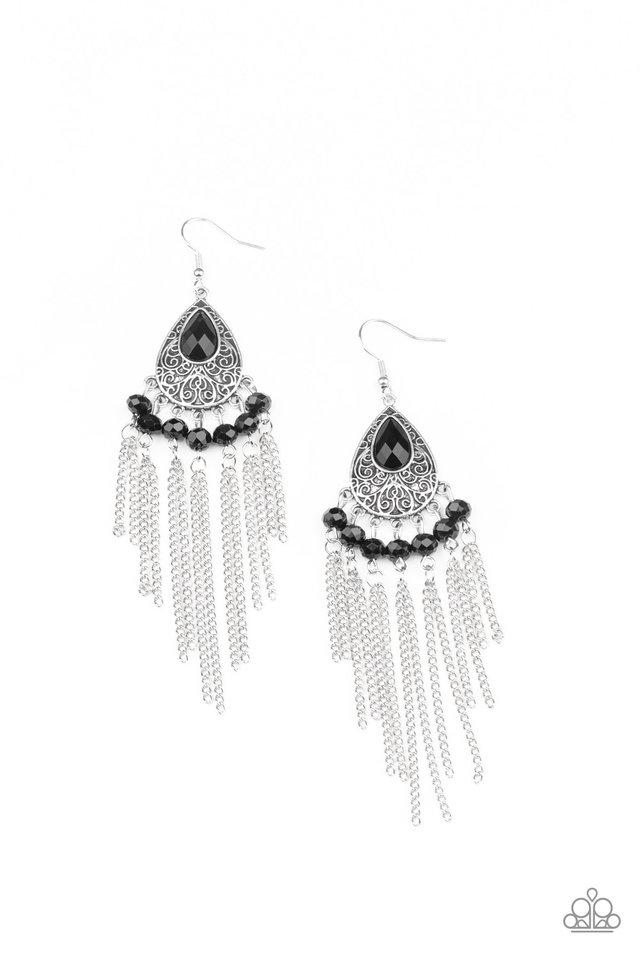 Floating on HEIR - Black - Paparazzi Earring Image