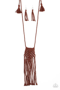 Macrame Mantra - Brown - Paparazzi Necklace Image