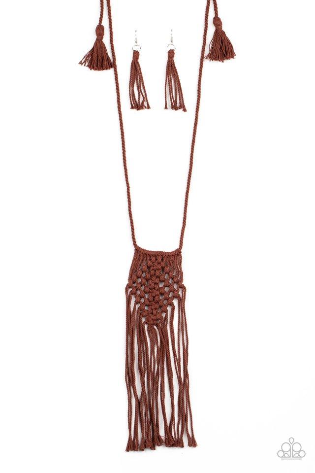 Macrame Mantra - Brown - Paparazzi Necklace Image