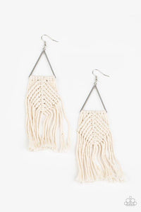 Macrame Jungle - White - Paparazzi Earring Image