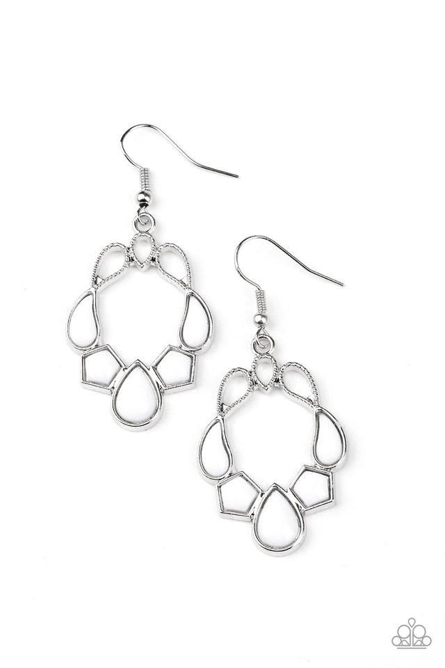 Its Rude to STEER - White - Paparazzi Earring Image