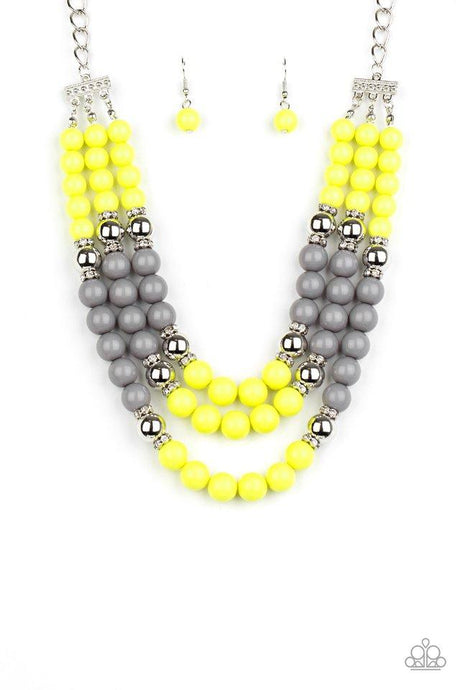BEAD Your Own Drum - Yellow - Paparazzi Necklace Image