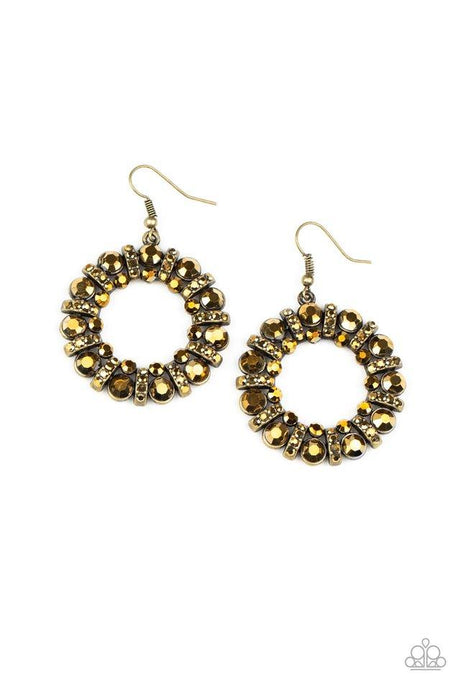 Baby, Its Cold Outside - Brass - Paparazzi Earring Image