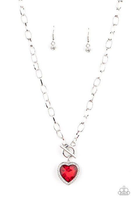 Check Your Heart Rate - Red - Paparazzi Necklace Image