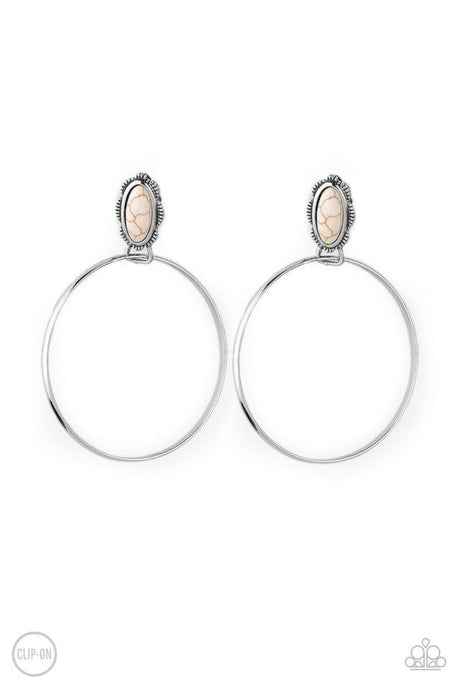 At Long LASSO - White - Paparazzi Earring Image