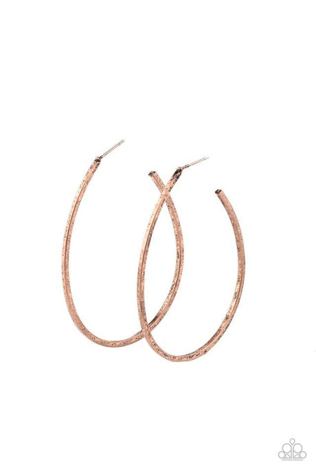 Cool Curves - Copper - Paparazzi Earring Image