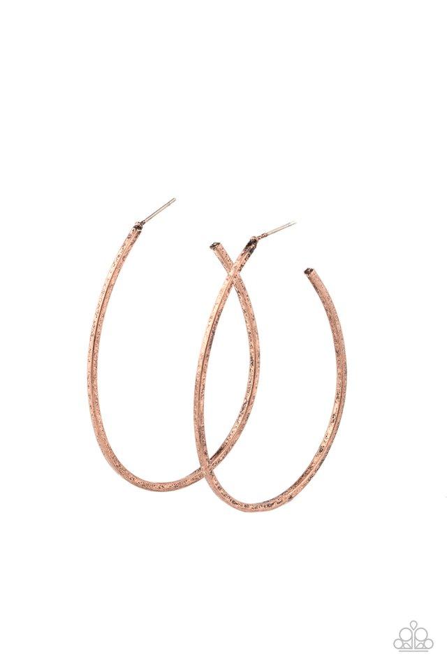 Cool Curves - Copper - Paparazzi Earring Image