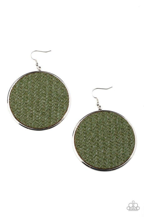 Wonderfully Woven - Green - Paparazzi Earring Image