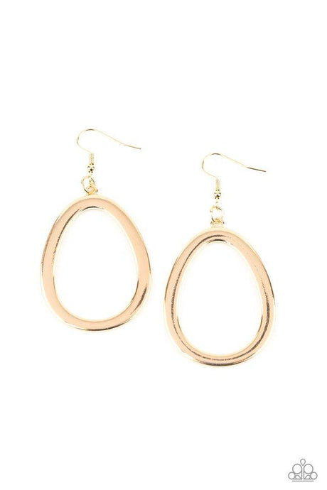 Casual Curves - Gold - Paparazzi Earring Image
