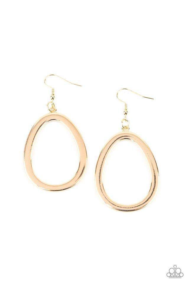 Casual Curves - Gold - Paparazzi Earring Image