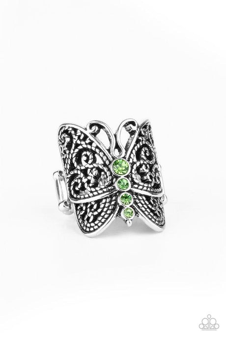 Butterfly Bling - Green - Paparazzi Ring Image