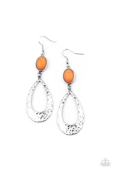 Badlands Baby - Orange - Paparazzi Earring Image