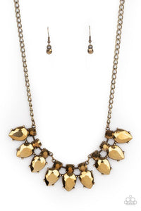 Extra Enticing - Brass - Paparazzi Necklace Image