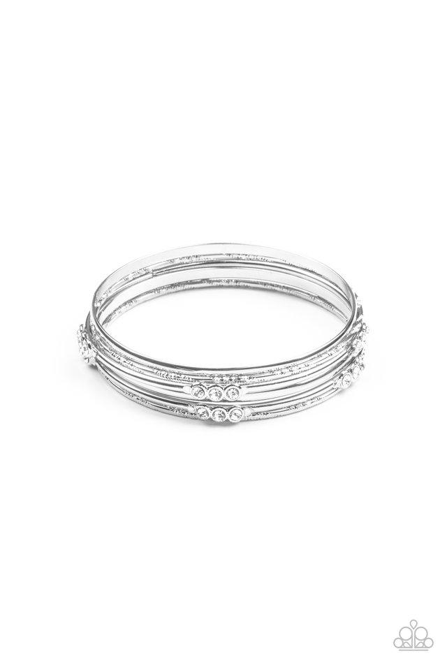 ​Stackable Sparkle - White - Paparazzi Bracelet Image