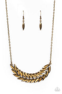 Flight of FANCINESS - Brass - Paparazzi Necklace Image