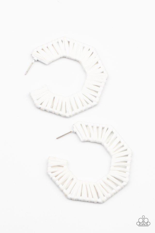 Fabulously Fiesta - White - Paparazzi Earring Image