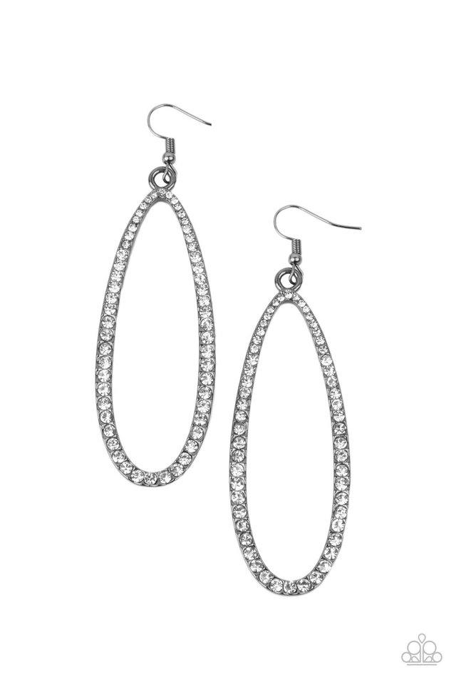 ​Dazzling Decorum - Black - Paparazzi Earring Image
