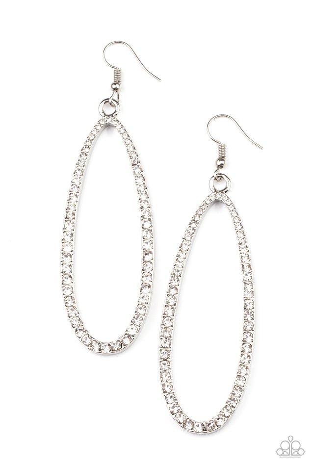 Dazzling Decorum - White - Paparazzi Earring Image