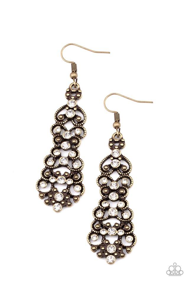 ​Diva Decorum - Brass - Paparazzi Earring Image