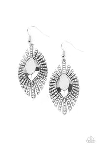​Who Is The FIERCEST Of Them All - White - Paparazzi Earring Image