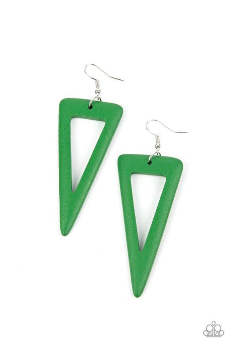 Bermuda Backpacker - Green - Paparazzi Earring Image