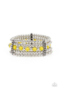 Gloss Over The Details - Yellow - Paparazzi Bracelet Image