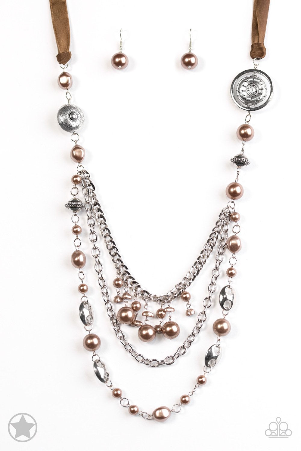 Paparazzi Necklace Blockbuster - All the Trimmings - Brown