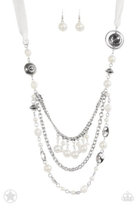 Paparazzi Necklace Blockbuster - All the Trimmings - Ivory White