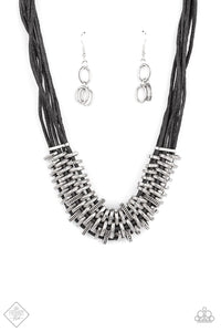Paparazzi Necklace Fashion Fix April 2021 ~ Lock, Stock, and SPARKLE - Black