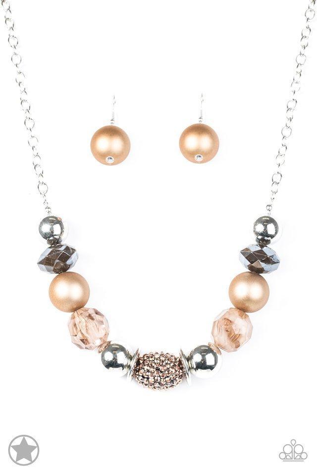 Paparazzi Necklace Blockbuster - A Warm Welcome - Brown